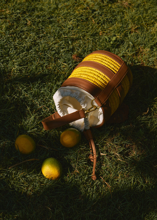 Palm Mirage Bucket Bag (Yellow)