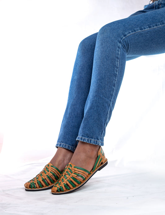 Two tone huaraches sandals